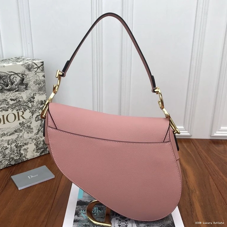 Cheap Saddle Dior Grained Pink Calfskin Bag 0716 Luxury